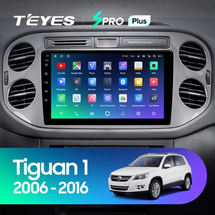 Автомагнитола Teyes SPRO Plus 4/32Gb Volkswagen Tiguan 1 Тип-A Чёрная