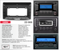 CARAV 22-009 | 10.1" переходная рамка Skoda Fabia 07-14, Octavia 08-13, SuperB 08-15, Yeti 09-18, Roomster 06-15