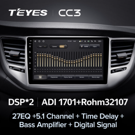 Автомагнитола Teyes CC3 4/32Gb Hyundai Tucson 3 Тип-B Левый руль