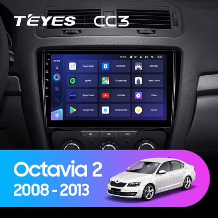Автомагнитола Teyes CC3 4/32Gb Skoda Octavia 2 Чёрная