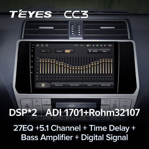 Автомагнитола Teyes CC3 4/32Gb Toyota Land Cruiser Prado