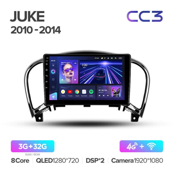 Автомагнитола Teyes CC3 4/32Gb Nissan Juke