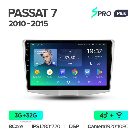 Автомагнитола Teyes SPRO Plus 4/32Gb Volkswagen Passat 7