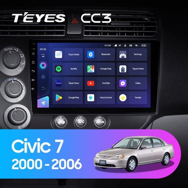 Автомагнитола Teyes CC3 4/32Gb Honda Civic 7