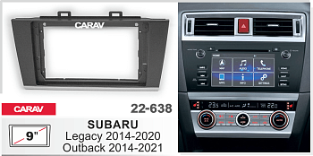 CARAV 22-638 | 9" переходная рамка Subaru Legacy 2014-2017, Outback 2014-2018