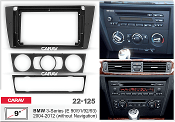 CARAV 22-125 | 9" переходная рамка BMW 3-Series (E90/91/E92/E93) 2004-2012