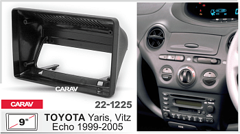 CARAV 22-1225 | 9" переходная рамка Toyota Yaris, Echo 1999-2005 (крепление на торпеде сверху)