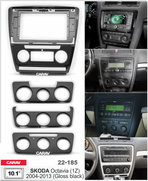 CARAV 22-185 | 10.1" переходная рамка Skoda Octavia 2008-2013