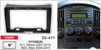 CARAV 22-411 | 9" переходная рамка Hyundai H-1 2004-2015, Starex 2003-2007, i800 2007-2018, iLoad 2007-20017