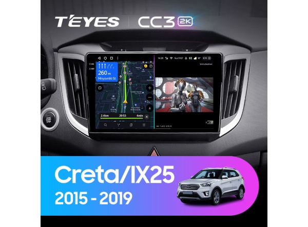 Автомагнитола Teyes CC3 2K 4/32Gb Hyundai Creta / IX25 9 дюймов