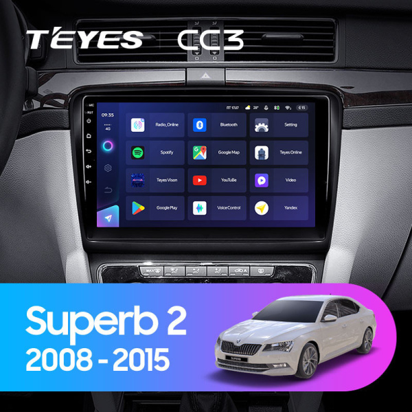 Автомагнитола Teyes CC3 4/32Gb Skoda Superb 2 B6