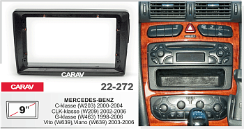 CARAV 22-272 | 9" переходная рамка Mercedes-Benz C-klasse (W203) 00-04, CLK-klasse (W209) 02-05, Viano (W639) 03-10, Vito (W639) 03-10