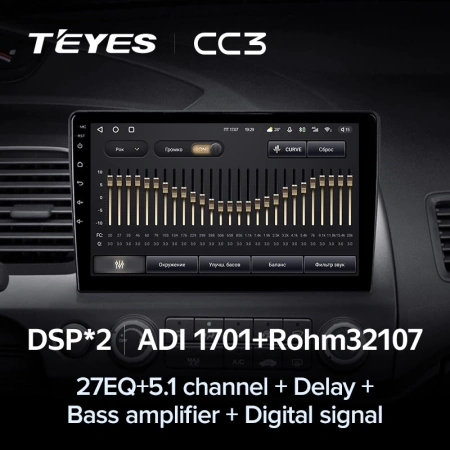 Автомагнитола Teyes CC3 4/32Gb Honda Civic 8 Тип-L 9 дюймов