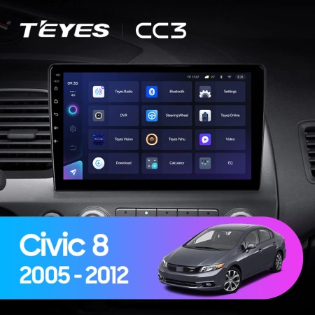 Автомагнитола Teyes CC3 4/32Gb Honda Civic 8 Тип-L 9 дюймов
