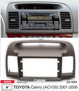CARAV 22-020 | 9" переходная рамка Toyota Camry (ACV30) 2001-2006