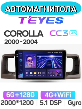 Автомагнитола Teyes CC3 2K 6/128Gb Toyota Corolla