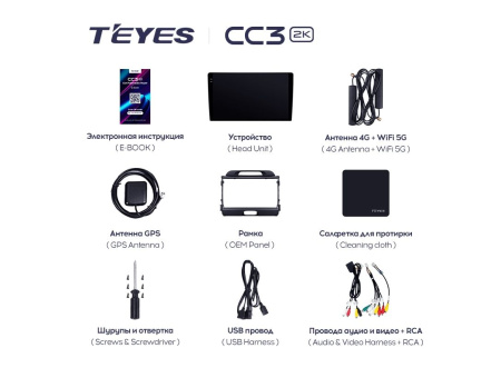 Автомагнитола Teyes CC3 2K 4/32Gb Kia Sportage 3 Тип-A