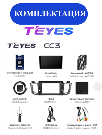 Автомагнитола Teyes CC3 4/32Gb Toyota RAV4 4 Тип-B 2012-2018