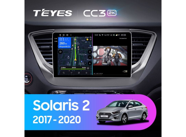 Автомагнитола Teyes CC3 2K 4/64Gb Hyundai Solaris 2 Тип-B