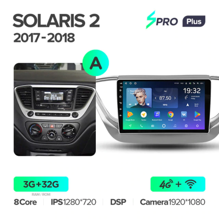 Автомагнитола Teyes SPRO Plus 4/32Gb Hyundai Solaris 2 Тип-A