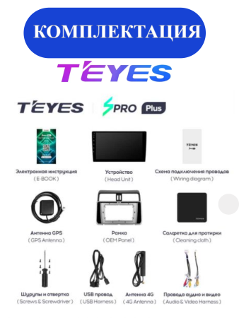 Автомагнитола Teyes SPRO Plus 4/32Gb Toyota Land Cruiser Prado 2017-2018