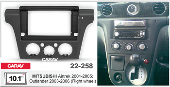 CARAV 22-258 10.1" переходная рамка MITSUBISHI: Airtrek (2001-2005); Outlander (2003-2009);