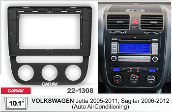 CARAV 22-1308 | 10.1" переходная рамка Volkswagen Jetta 2005-2011; Sagitar 2006-2012