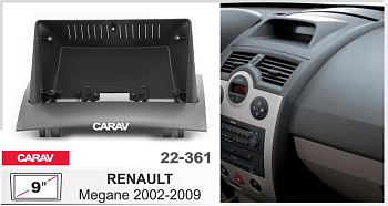 CARAV 22-361 | 9" переходная рамка Renault Megane 2002-2009