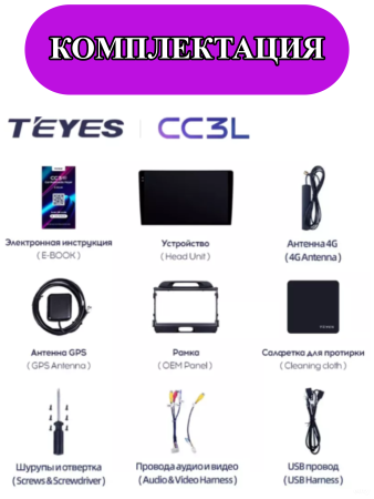 Автомагнитола Teyes CC3L 4/32Gb Kia Sportage 3 Тип-A