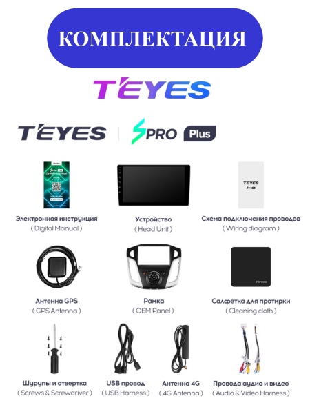 Автомагнитола Teyes SPRO Plus 4/32Gb Ford Focus 3