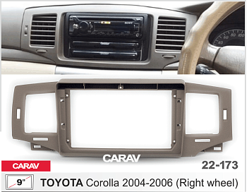 CARAV 22-173 | 9" переходная рамка Toyota Corolla 2000-2007