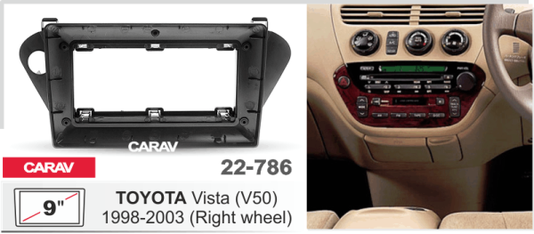 CARAV 22-786 | 9" переходная рамка Toyota Vista (V50) 1998-2003 (руль справа)