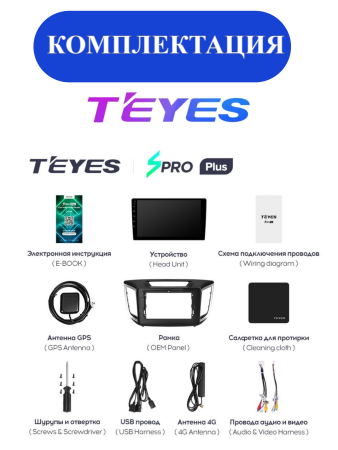 Автомагнитола Teyes SPRO Plus 4/32Gb Hyundai Creta 1 / IX25 9 дюймов