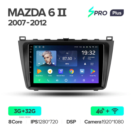 Автомагнитола Teyes SPRO Plus 4/32Gb Mazda 6 II