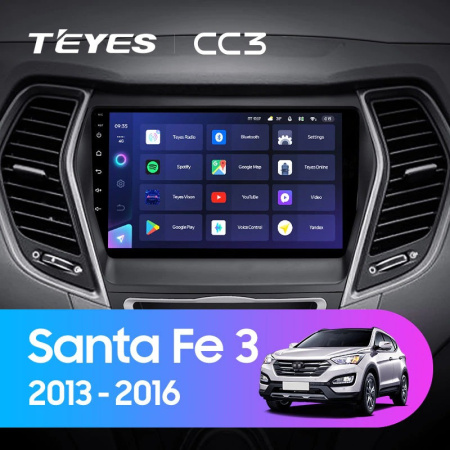 Автомагнитола Teyes CC3 4/32Gb Hyundai Santa Fe 3 Тип-B