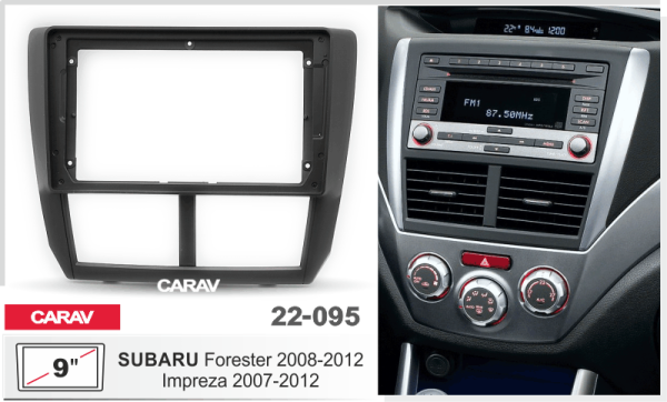 CARAV 22-095 | 9" переходная рамка Subaru Forester 2007-2013, Impreza 2007-2011