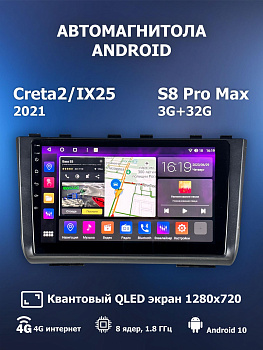 Автомагнитола S8 ProMax 4/32Gb Hyundai Creta 2/IX25