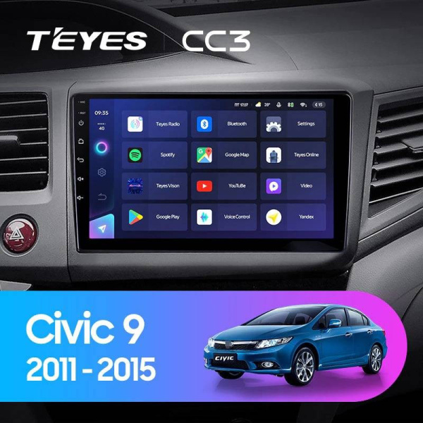 Автомагнитола Teyes CC3 4/32Gb Honda Civic 9 FB FK FD
