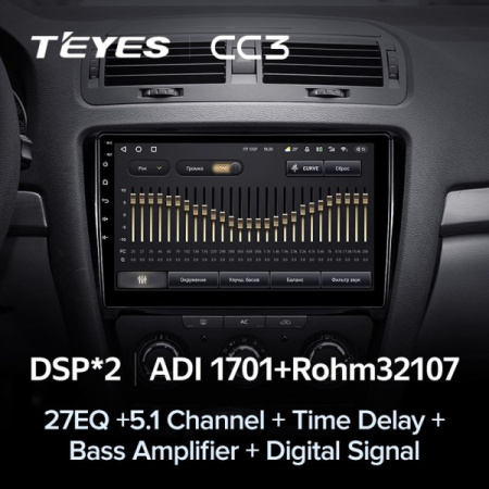 Автомагнитола Teyes CC3 4/32Gb Skoda Octavia 2 Чёрная