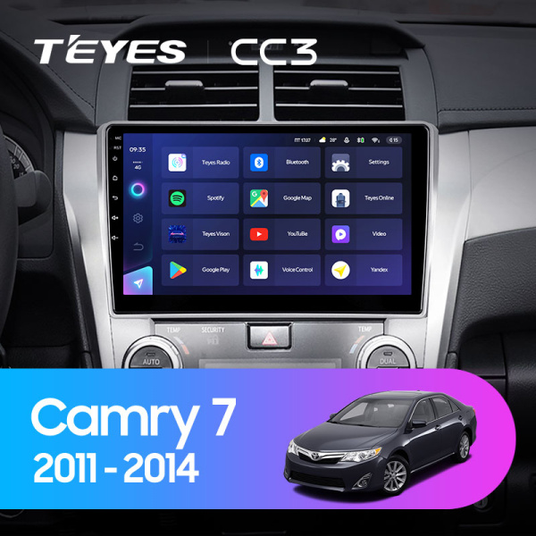 Автомагнитола Teyes CC3 4/32Gb Toyota Camry 7 2011-2014 Тип-B