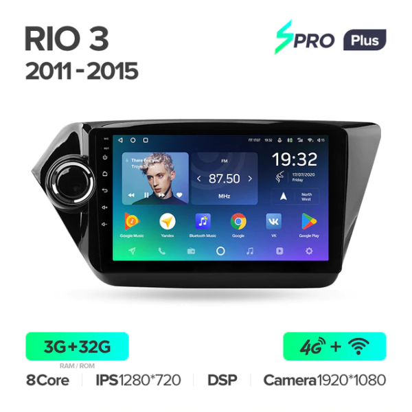 Автомагнитола Teyes SPRO Plus 4/32Gb Kia Rio 3